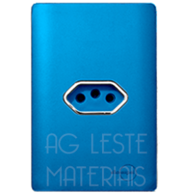 Conjunto Tomada Horizontal 10A  - Novara Especiais Azul Fosco